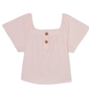 easy-peasy Toddler Girls Short Sleeve Henley Blouse